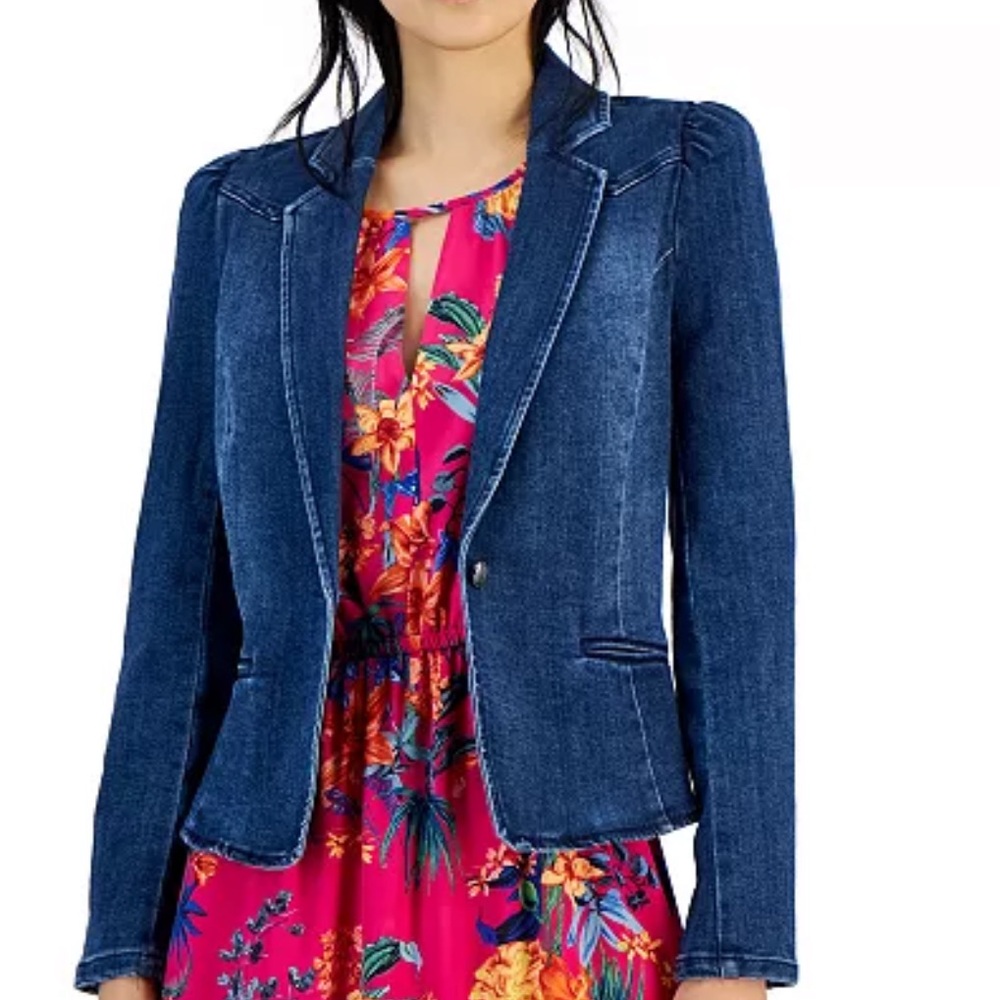 INC International Concepts Blue Jean Jacket